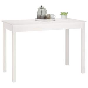 Table à manger compacte et minimaliste en bois de pin massif blanc - Product Image 6