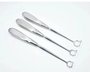 Ensemble de curettes adénoïdes dentaires réutilisables en acier inoxydable argenté avec poignée moletée, instrument chirurgical manuel certifié CE Classe I - Product Image 4