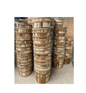 Vietnam bacs à crabe en bois avec couvercles paniers de récolte de crabe/Vintage attelle bois boisseau paniers stockage maison Organisation affichage - Product Image 5