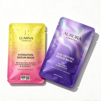 Sachet en feuille d'aluminium imprimé sur mesure en petite série pour masque facial, sérum hydratant, soins de la peau, 25 ml, sac en Mylar