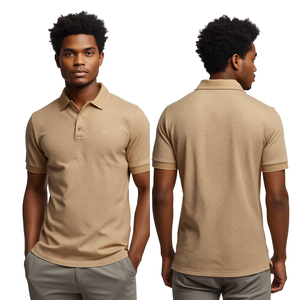 เสื้อโปโลแขนสั้นผู้ชายสีเทา ผ้าถัก สีพื้น สวมใส่สบาย ระบายอากาศได้ดี - Product Image 2