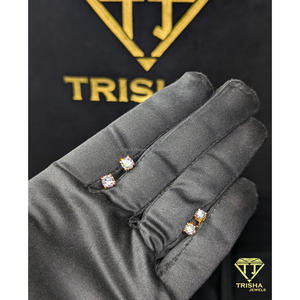 Boucles d'oreilles tendance en diamants de laboratoire VVS, argent sterling 925, taille ronde, bijoux de luxe par Trisha Jewels - Product Image 4