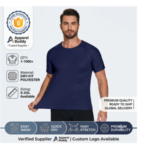 Camiseta de Manga Corta Casual para Hombre, Marca AMY, 100% Algodón, Corte Regular, Lisa, con Logotipo Personalizado al por Mayor - Product Image 6