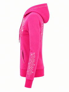 Women's Casual Crystal Hoodie <b>Rhinestone</b> Hooded Sweatshirt Lightweight Long Sleeve <b>Jacket</b> Soft Cozy Everyday Outerwear - Product Image 2