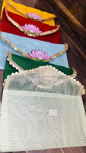 ซองใส่เงินผ้าโปร่งบางสำหรับงานแต่งงานอินเดียรีไซเคิลได้ซองจดหมายที่ทำจากผ้าโปร่งบางรูปดอกบัวของขวัญคืนให้เป็นกระดาษสำหรับเทศกาลของขวัญ - Product Image 4