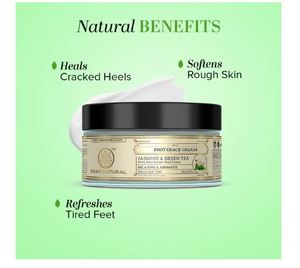 Crema para Pies Khadi Natural con Jazmín y Té Verde, Crema Herbal para el Cuidado de los Pies, para Pies Suaves y Lisos, Ayuda a Humectar la Piel Seca - Product Image 3