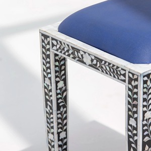 Taburete de diseño único de lujo indio, hecho con madreperla, taburete moderno decorativo para el hogar, para decoración de dormitorios. - Product Image 6