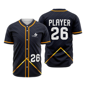 Camiseta de Béisbol Personalizada para Hombre, con Botones, Transpirable, de Secado Rápido, de Manga Corta, con Estampado Digital de Alta Calidad - Product Image 1