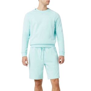 2025 qualité Logo personnalisé luxe hommes hiver deux pièces velours écologique sportif t-shirt et short ensemble - Product Image 2