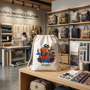 Mochila de Lona Impermeable Hecha a Mano con Diseño de la Cultura Javanesa de Indonesia, Recuerdo Tradicional, Ligera, para Viaje - Product Image 6