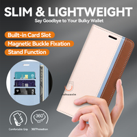 Étui à rabat en cuir artificiel élégant de style professionnel pour téléphones mobiles Android avec porte-cartes, antichoc et design gravé au radium