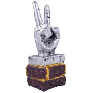 Resin Victory Hand Gesture Showpiece – Peace Sign Decorative Figurine for Home Décor & Collectibles - Product Image 6