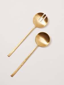 Ensemble d'ustensiles de service en métal doré faits à la main, ustensiles pour salade, ustensiles de cuisine, idées de cadeaux de mariage à prix abordable - Product Image 6