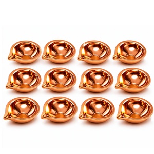Paquete de 2 Diyas de Cobre en Forma de Hoja, 73 mm de Largo x 55 mm de Ancho, Plato Tradicional para Pooja, Decorativo para Festivales y Mandir - Product Image 6