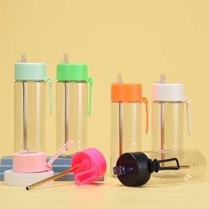 Botella Deportiva Portátil, Vaso de Agua Transparente de Plástico con Pajita para Uso en Exteriores - Product Image 5