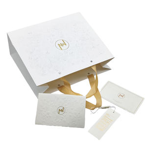 Custom Logo Recycled Art Paper Luxury Boutique Shopping <b>Bag</b> with Digital Printing and Handle - Product Image 6