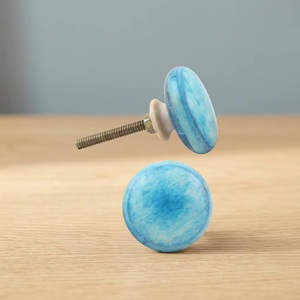 Modern Design Blue Resin Wooden Bone Horn Brass Cabinet <b>Knobs</b> for Kitchen Bathroom Bedroom Drawers Wardrobes <b>Dressers</b>-New Indian - Product Image 1