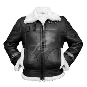 Veste de moto en cuir décontractée pour homme - Véritable cuir d'agneau doux au toucher, imperméable, réversible, épais, manteau d'hiver - Texpeed - Product Image 1