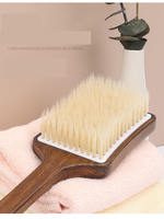 Nouvelle brosse de bain en bois à long manche avec poils de porc, personnalisable, pour massage corporel et exfoliation, vente en gros
