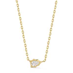 สร้อยคอจี้เพชรเม็ดเดี่ยวทรงลูกแพร์ ทอง 14k 18k เพชรเลี้ยงในห้องปฏิบัติการ สไตล์มินิมอล เหมาะสำหรับใส่ทุกวัน ของขวัญสำหรับเธอ ขายส่ง - Product Image 1
