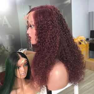 100% vietnamien Super qualité birman Curl couleur bordeaux excellents cheveux humains - Product Image 4