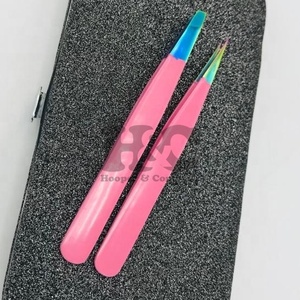 Pinzas para cejas de alto rango, listas para enviar, juego de pinzas para cejas de acero inoxidable, pinzas de embalaje gratis con logotipo gratis sostenible - Product Image 3