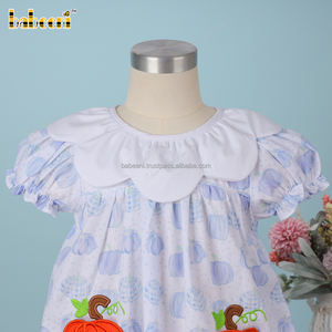 Ropa de Bebé para Niño, 100% Algodón, Certificación OEKO-TEX, Diseño de Calabaza Azul con Apliques, Manga Corta, Cierre con Broches, Verano, ODM OEM - Product Image 2