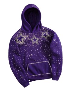 Sudadera con Capucha para Hombre, Dorada con Pedrería y Diseño de Estrellas, Corte Regular, Informal, Tejida, para Otoño - Product Image 6