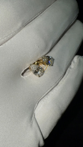 Boucles d'oreilles clous solitaires en or massif 14 carats pour femme, forme poire goutte d'eau, avec diamants moissanite, cadeaux de mariage et de fiançailles - Product Image 6