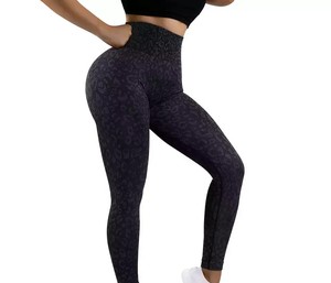 Leggings de yoga taille moyenne en gros, tricotés, séchage rapide, respirants, marque privée, commandes en gros OEM - Product Image 3