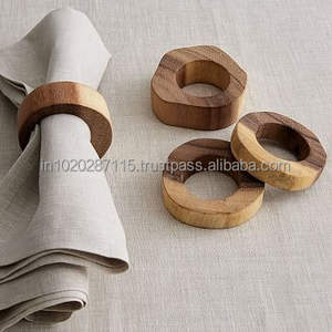 Rond de serviette en bois rustique de qualité supérieure pour les mariages fêtes de vacances ferme décoration de table à manger accessoires de cuisine - Product Image 4