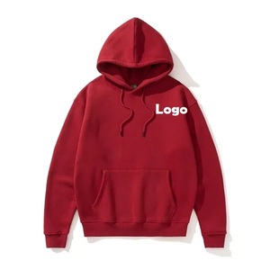 Sweat-shirt à capuche unisexe surdimensionné, épais, brodé, uni, décontracté, avec poche avant pour logo - Product Image 2