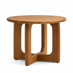 Mesa de Comedor Moderna Escandinava de Madera de Teca Sólida con Base de Pedestal en Forma de U, Muebles Ecológicos para Apartamento - Product Image 2