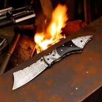 Couteau de poche pliant forgé à la main, personnalisable, de haute qualité, durable, tranchant, idéal pour la chasse, fabriqué en usine