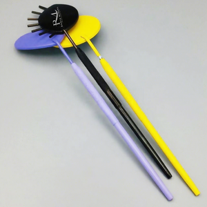Ensemble de miroirs pour extensions de cils de 3 couleurs et 3 formes différentes avec poignée à prise diamantée / Miroir à cils à usage simple - Product Image 3