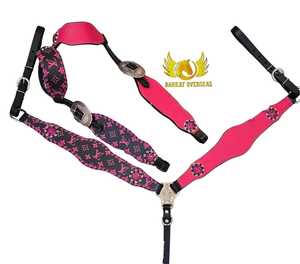 Harnais de luxe imprimé en cuir véritable pour cheval, léger, durable et multifonctionnel, prêt à être expédié - Product Image 1