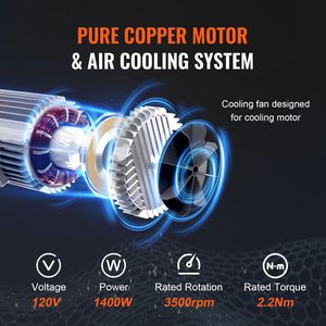 Palans électriques à chaîne monophasés 120V avec vitesse de 10 pi/min, capacité de 2200 lb/1 tonne, hauteur de levage de 10 pi pour pont roulant G1 - Product Image 5