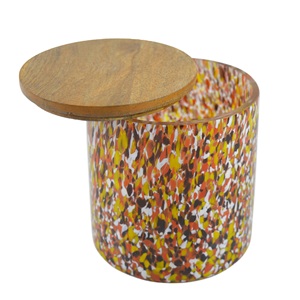 Top Six Designer Glass Wax <b>Jar</b> Best for Home <b>Decorative</b> Design With Freshly Black Colored Finishing Design Wax Container - Product Image 3