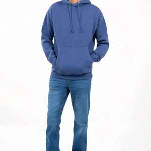 Sudadera con Capucha para Hombre, Azul Sólido, Forro Polar Transpirable de 350g, Corte Regular, con Bolsillo Canguro, Informal, para Invierno - Product Image 5