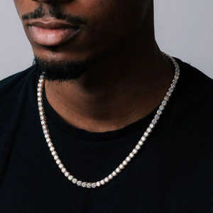 Collier tennis en moissanite 5 mm, argent sterling 925 plaqué or blanc, style Iced Out, bijoux de luxe hip-hop - Product Image 6