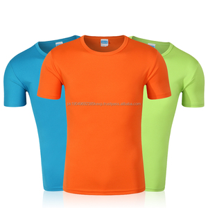 Sudadera con estampado de logotipo personalizado, camisetas de secado rápido para hombre, Camiseta deportiva de manga corta con cuello redondo de poliéster 100% - Product Image 3