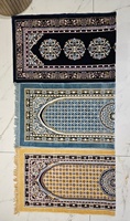 Wholesale Custom Size Dark Blue Velvet Woven Polyester Cushioned PET Friendly Machine Made Eco Friendly Medium Floor Runner Rug