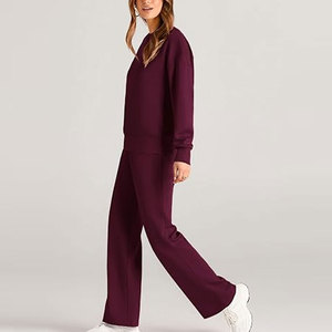 Ensemble de survêtement pour femme de style moderne, tissu doux, tenue assortie pour un look décontracté, confort quotidien, vêtements de maison - Product Image 4