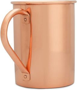 Mug en cuivre fait main pour Moscow Mule avec une poignée en laiton robuste, pour un équipement de bar élégant et une collection de cadeaux. - Product Image 3