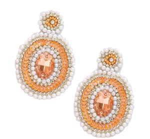 Boucles d'oreilles créoles avec perle en céramique, boucles d'oreilles multi-perles personnalisées, bijoux de fête pour femmes au meilleur prix, boucles d'oreilles à perles - Product Image 1