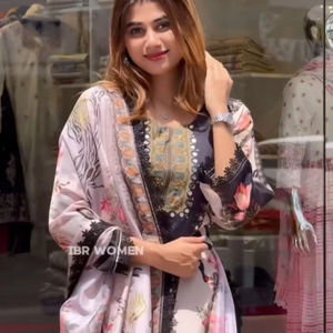 Style sud superbe couleur vive été confort genou longueur fantaisie Kurti & Pent avec imprimé Dupatta ensemble au prix de gros - Product Image 3