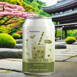 OEM/Etiqueta privada aceptada listo para beber té de burbujas enlatado té de la leche Matcha con azúcar moreno Boba 330ml - Product Image 2