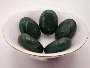 Ónix Verde Natural Pulido, Piedra Semipreciosa Tallada en Forma de Huevo, Adorno Decorativo para Escritorio, Regalo Artesanal - Product Image 3
