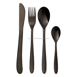 Juego de cubiertos Chanta de lujo PVD dorado hecho a mano India-cuchara única para bebé tenedor cuchillo acero inoxidable grado 202/304 fiestas - Product Image 2