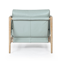 Fauteuil en cuir moderne avec pieds en bois, dossier solide, style scandinave, chaise de salon, meubles de maison